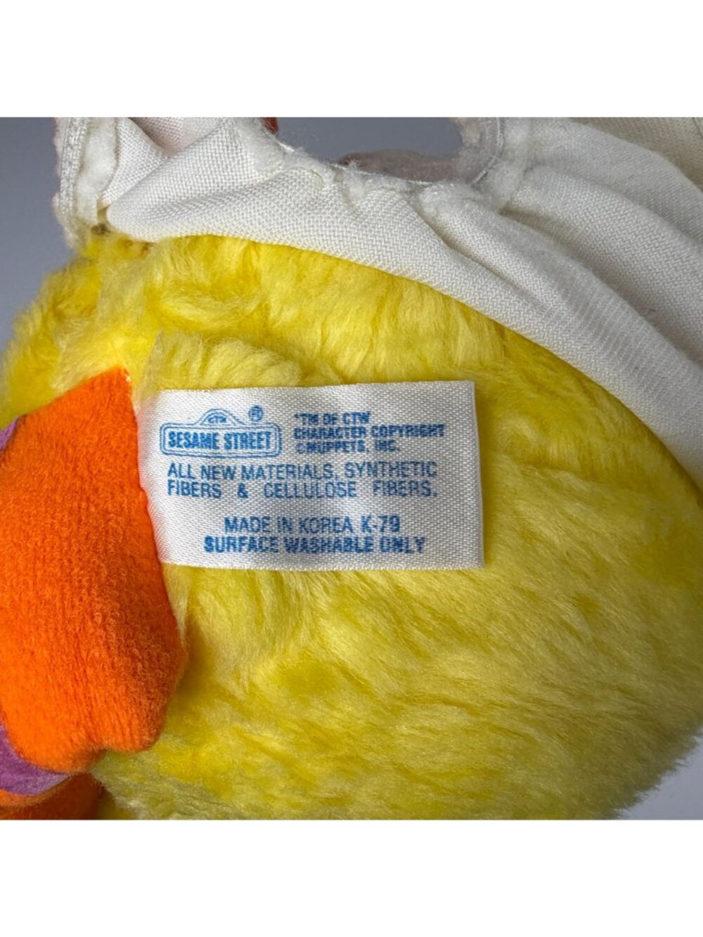 Vintage Hasbro Softies Baby Big Bird Plush Sesame Street Toy Yellow 11" - Picture 8 of 9
